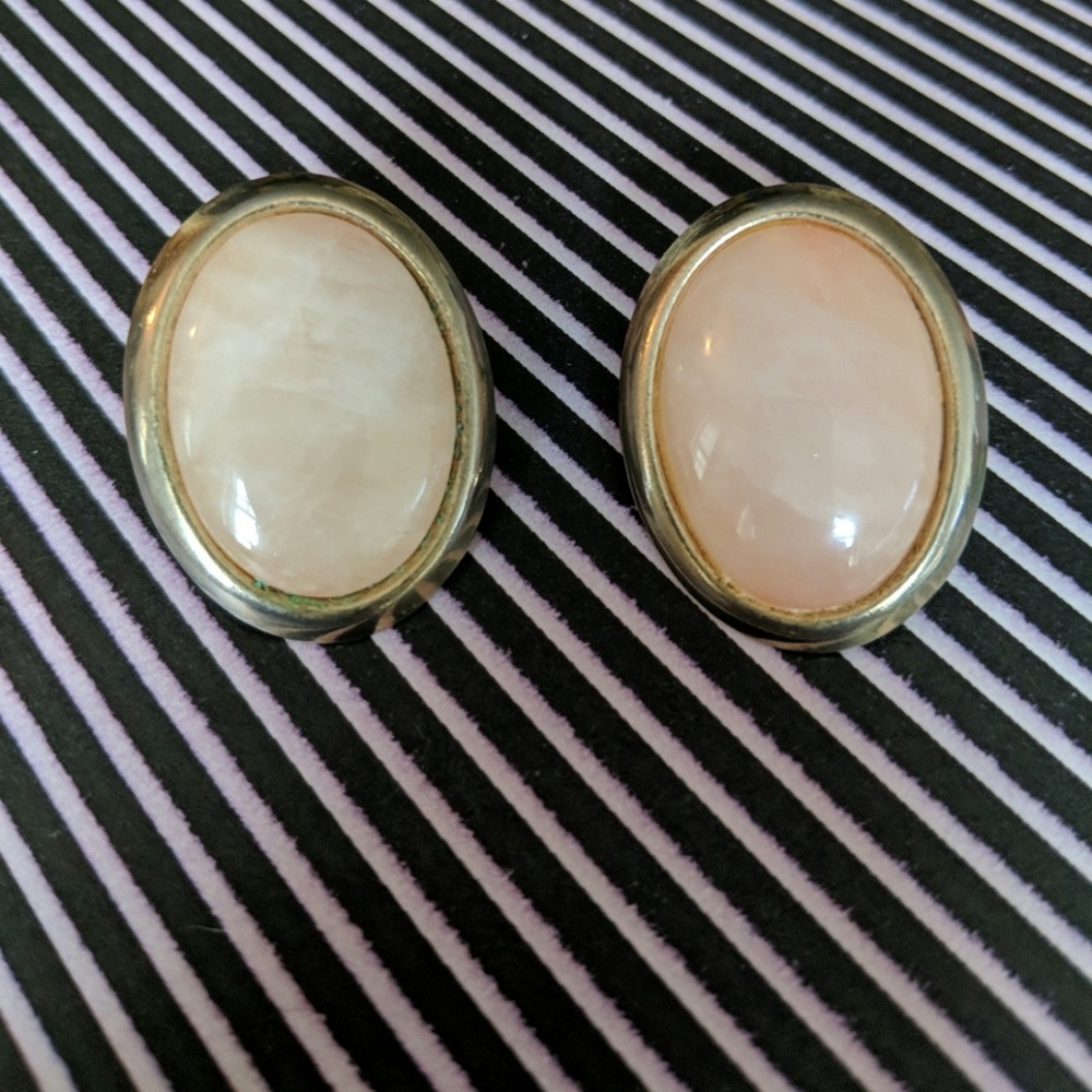 Vintage Gold/Pink Stone Earrings
